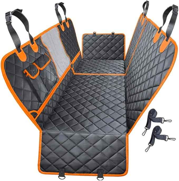 Dog Car Seat Cover for Pets Waterproof Seat Cover Hammock 600D Heavy Duty Scratch Proof Nonslip Durable Soft Back Seat Covers for Cars Trucks and SUVs
