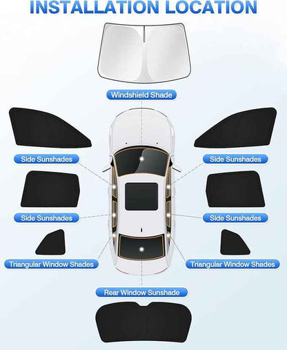 Sunshades for 2019-2024 Subaru Forester Accessories Windshield Sun Shade Side Rear Window Shade Cover Sun Visor Shield Privacy Protection Keep Vehicle Cool Black 8PCS