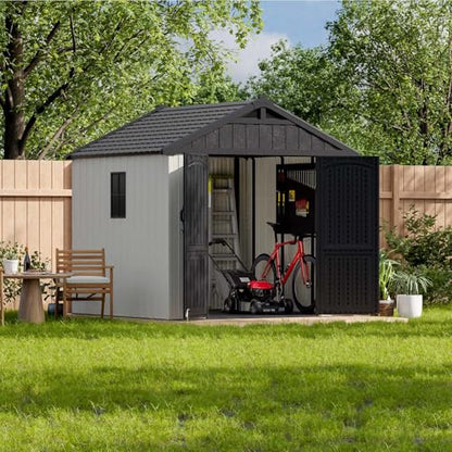 8x8 FT Resin Outdoor Storage Shed with Floor