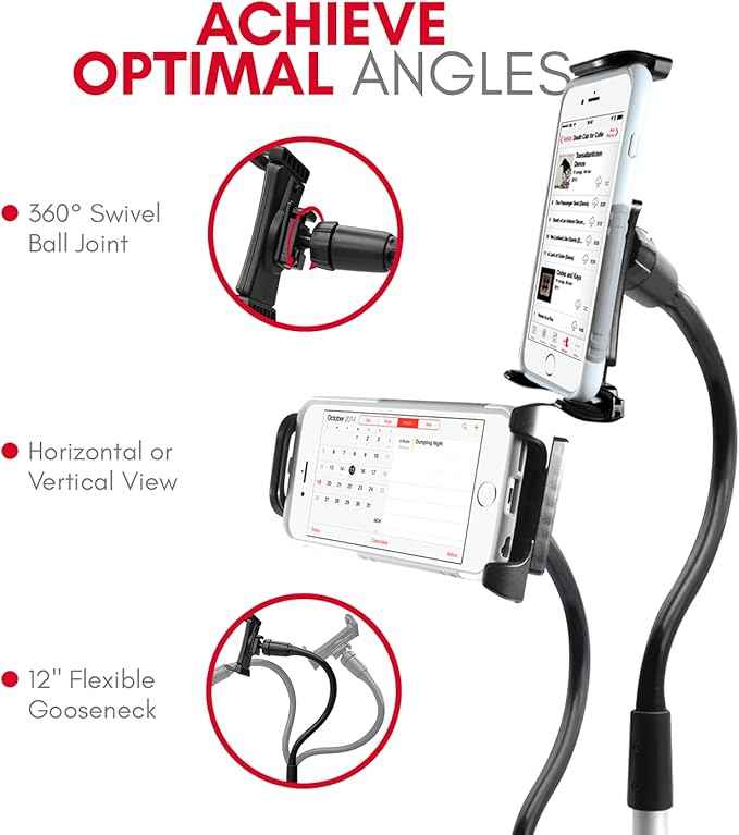 Macally Car Seat Rail Mount - Super Secure Tablet and Phone Holder for Car, Truck, and Any Vehicle - Adjustable Gooseneck iPad Mount - Works With All iPad, iPhone, Tablets