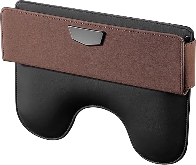 Car Seat Gap Filler Organizer Compatible with Tesla Model S/Model 3/Model X/Model Y 2012-2025, Organizer Secure Storage for Small Items Auto Seats Storage Organizers,Brown