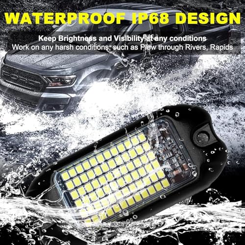 8 Pods 6000K pure White Rock lights Aluminum 9 (72 Count)
