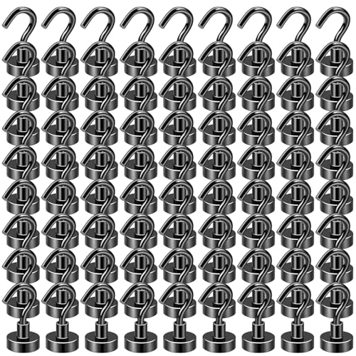 Magnetic Hooks 100pcs 30lbs Cruise Essentials 2026 Magnet Hook Black (100 Count)