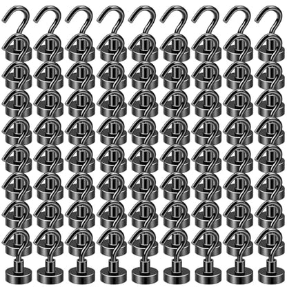 Magnetic Hooks 100pcs 30lbs Cruise Essentials 2026 Magnet Hook Black (100 Count)