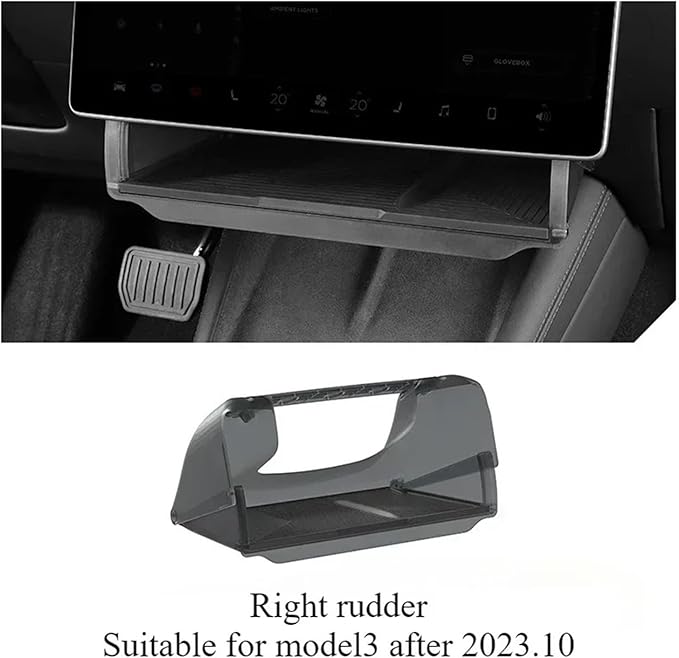 Under Screen Storage Box Compatible For Tesla Model Y/3+ Highland 2024 Central Control Hidden Storage Box Organizer Tray Car Accessories Car Center Console Dashboard Accessories(New 3 Black RHD