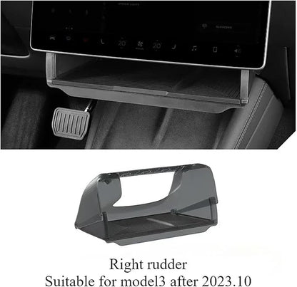 Under Screen Storage Box Compatible For Tesla Model Y/3+ Highland 2024 Central Control Hidden Storage Box Organizer Tray Car Accessories Car Center Console Dashboard Accessories(New 3 Black RHD