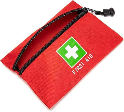 Red Emergency Pouch - Small Travel First Aid Bag for Car, Home, Office & Outdoors (8.3x5.5)
