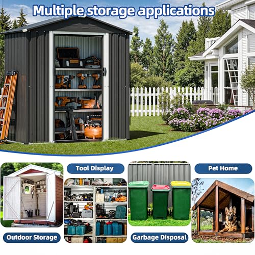 JYQAQA 6x4 FT Outdoor Storage Shed