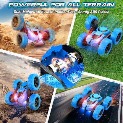 Blue RC Stunt Car for Boys Kids
