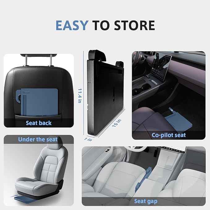 Steering Wheel Tray, Car Food Tray, Car Desk for Laptop, Multipurpose Car Table for Eating & Work, Adjustable Car Tray with Drawer and Anti-Slip Protective Adhesive