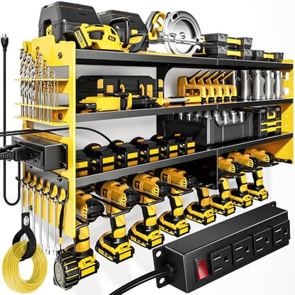 Large Power Tool Organizer Wall Mount with Charging Station