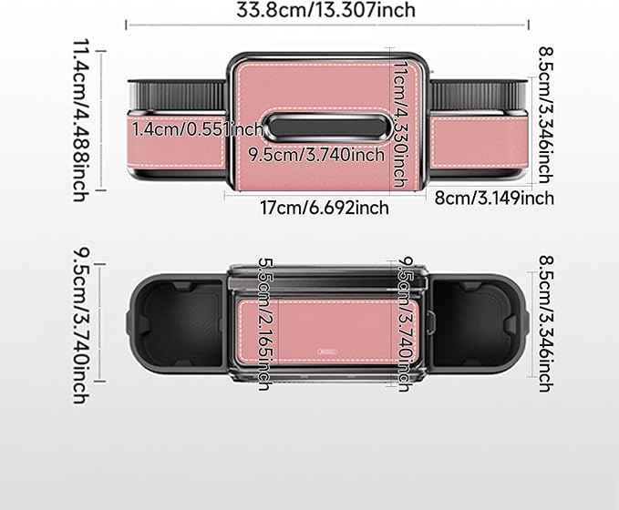 Multifunctional Car Seat Back Organizer Box with Drink Cup Holder, Makeup Mirror, Tissue Box& Hooks for Car Seat Back, New Upgrade Car Headrest Backseat Organizer Suitability for Wife, Girlfriend