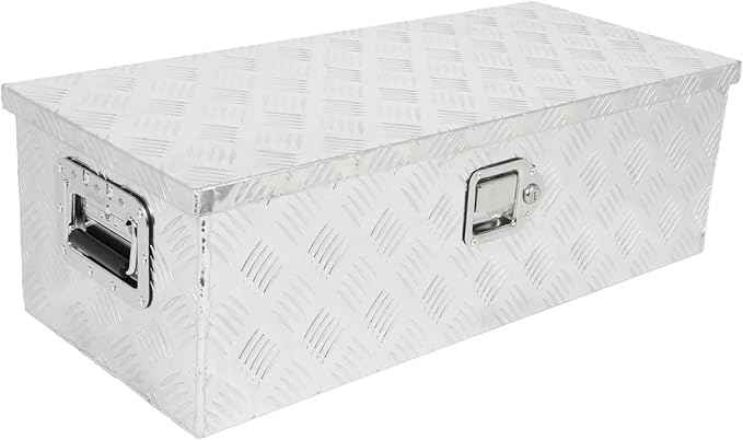 SCITOO 30 Inch Heavy Duty Truck Bed Tool Box,Aluminum Crossover Diamond Plate Storage for Most Full Size Pickups,Lockable Weatherproof Chest,Fits 30" Truck Beds,Easy Access to Load and Unload