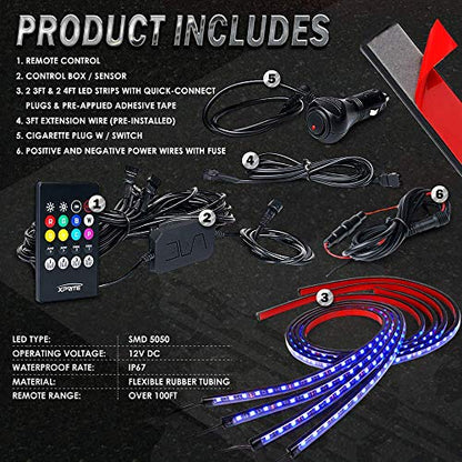4Pcs Underglow LED Lights for Cars (4 Count)