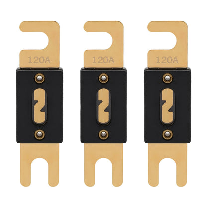 120A ANL Fuse 120 Amp Inline Blade Fuses 32V for Car Audio Inverter Automotive Stereo (Pack of 3 pcs)