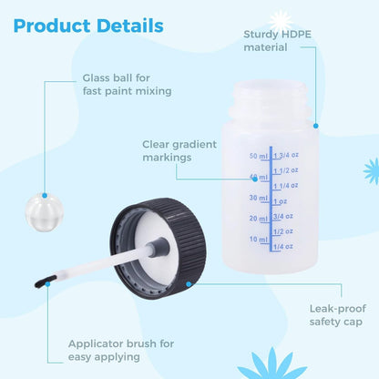 120 Pcs 2 Oz Touch Up Paint Container - Empty Paint Touch Up Bottles with Brush, Safe Lids, and Mixing Balls for Fixing Car Scratches