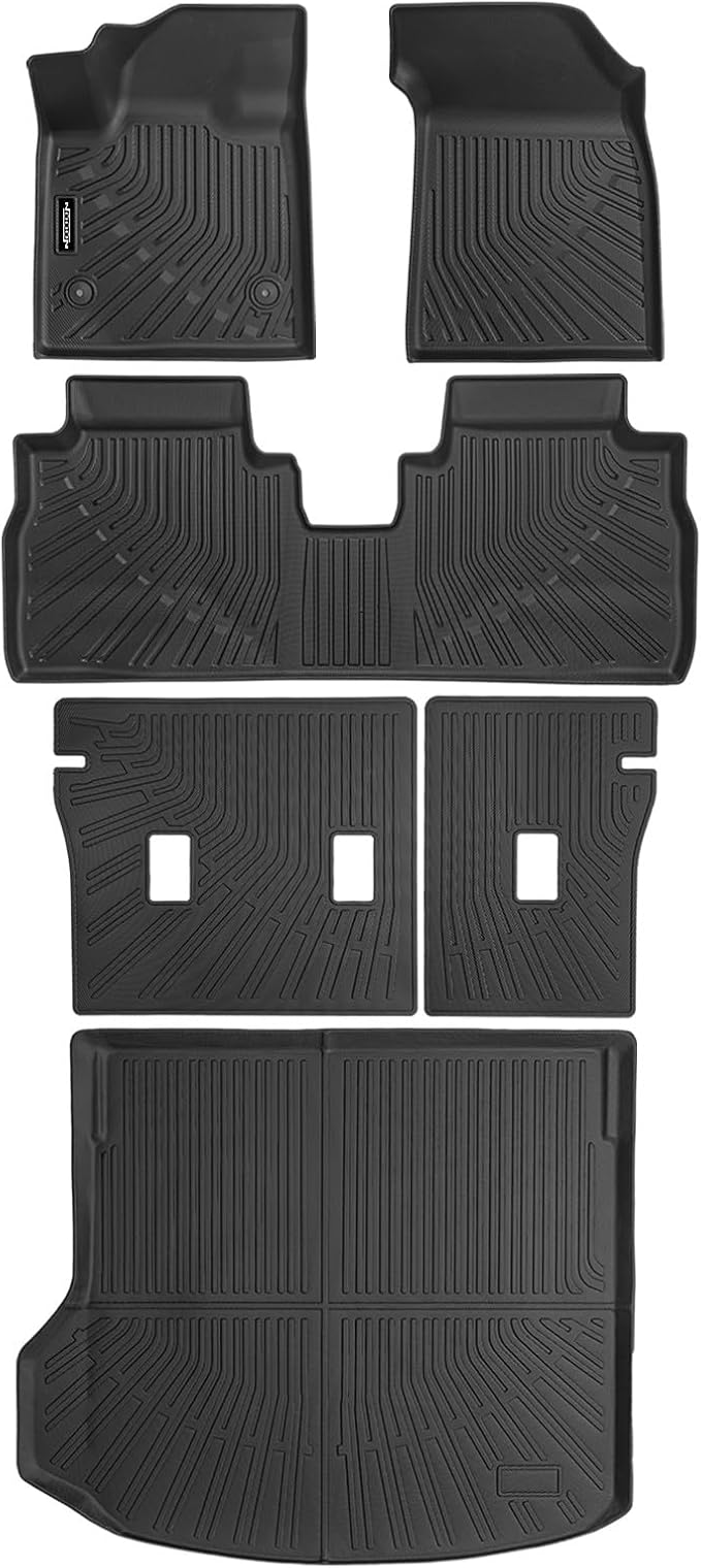 Custom Fit Floor Mats for 2024 2025 2026 Chevy Equinox EV Electric (Non Fuel), All Weather TPE Floor Liners with Trunk Mat & Backrest Protectors, Odorless Full Set Interior Accessories