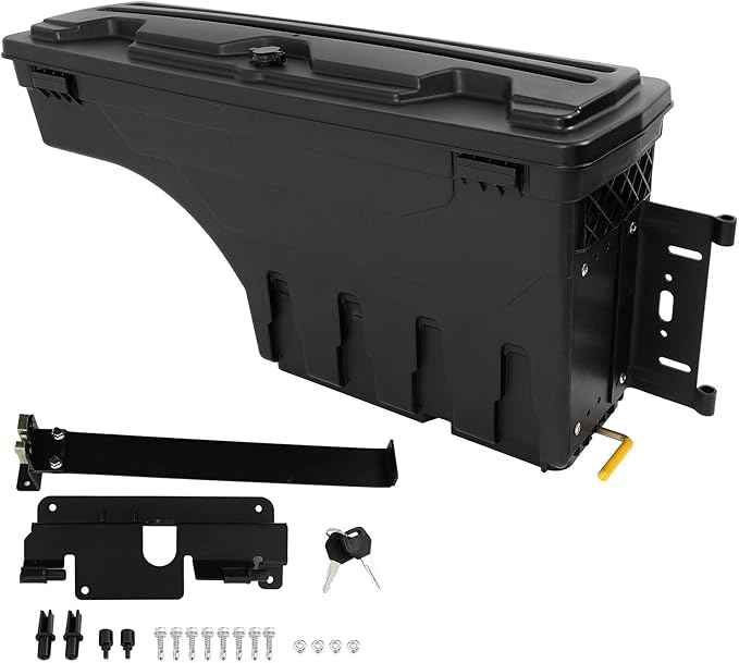 SCITOO Truck Bed Tool Box for Chevrolet Silverado 2008-2019 for GMC Sierra 2008-2019 Right Passenger Side,Multi-Compartment Dividers Organized Storage,Heavy Duty & No-Drill Installation