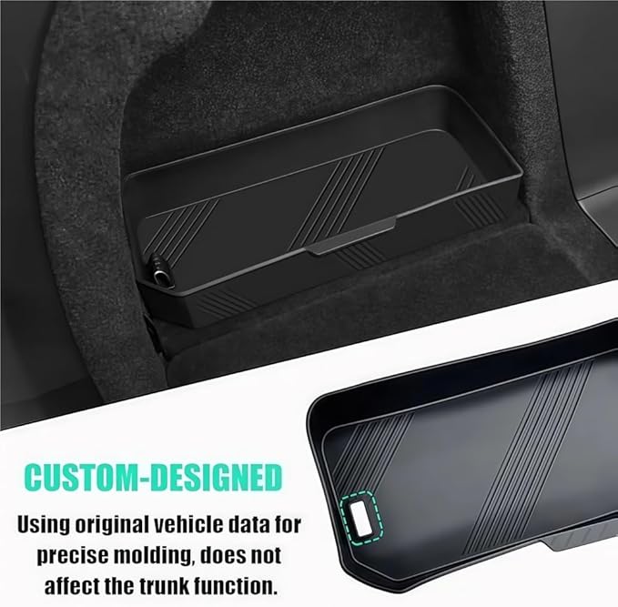 GGCLIMAX Car Organizer Rear Trunk Side Storage Box Compatible with Tesla Model X 2022-2023 Silicone Trunk Organizer Bins Black/Gray 3 Positions: Left Upper/Right/Left Under(Left Upper Black)