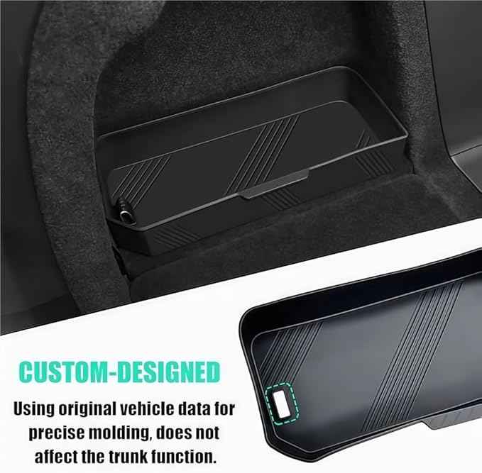 GGCLIMAX Car Organizer Rear Trunk Side Storage Box Compatible with Tesla Model X 2022-2023 Silicone Trunk Organizer Bins Black/Gray 3 Positions: Left Upper/Right/Left Under(Right Black)