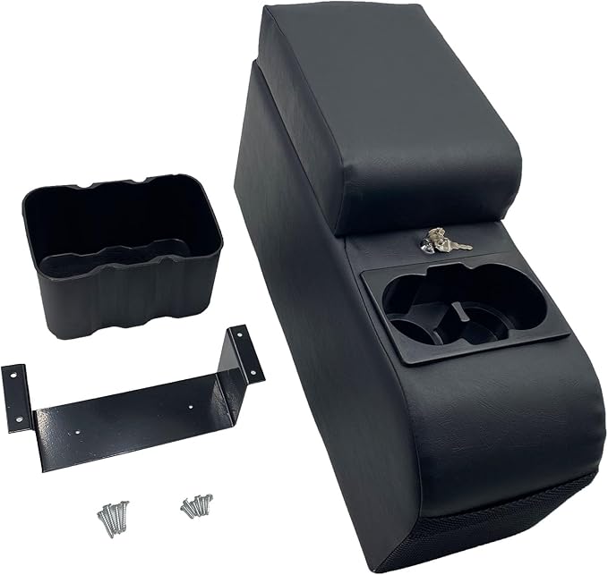 Truck Center Console Truck Seat/Bench Organizer for Jeep CJ/Wrangler YJ | Fits 1976-1983 Jeep CJ5 / 1976-1986 Jeep CJ7（Black）
