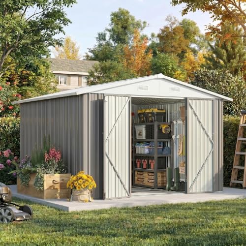 10x10 FT Outdoor Storage Shed with Floor Frame