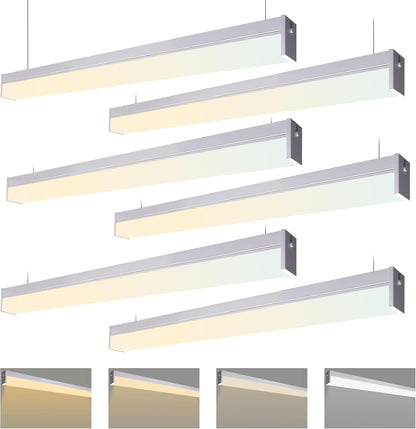 6PK 4FT LED Shop Light，Led Garage Ceiling Lights, LED Workbench Light，LED Wraparound Light Fixture,Hanging or Suface Mount,Office Ceiling Light for Garage, Office, Kitchen
