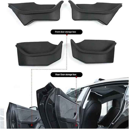 Compatible for Tesla Model 3 Highland 2024 Door Full Storage Box Slot Organizer Tray Waterproof Scratch Resistant Protector Car Accessories