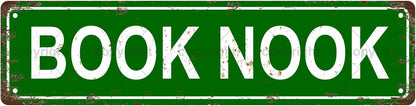 BOOK NOOK Space Vintage Metal Tin Sign, Street Sign, Home Decor, Room Decor, Wall Decor, Bathroom Decor, Bar Decor, Cafe Decor, Garage Decor, 16 x 4 Inch