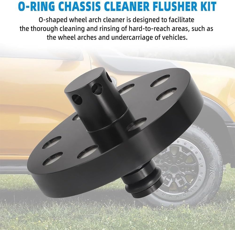 O-Ring Chassis Cleaner Flusher Kit,360° Spinning Nozzle, Undercarriage Cleaner with Quick Coupling, Efficient Wheel Arches/Undercarriage Cleaner Powerful Cleaning in Hidden Areas for All Car (4pc) - AutoBay