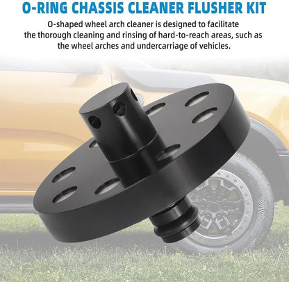 O-Ring Chassis Cleaner Flusher Kit,360° Spinning Nozzle, Undercarriage Cleaner with Quick Coupling, Efficient Wheel Arches/Undercarriage Cleaner Powerful Cleaning in Hidden Areas for All Car (4pc) - AutoBay