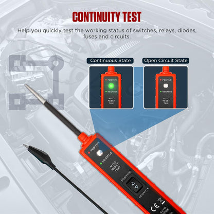 CMTOOL Power Circuit Probe Tester 6V-24V DC Test Light, Automotive Circuit Tester Car Short Finder, Component Activation, Polarity Identify, Overload Protection