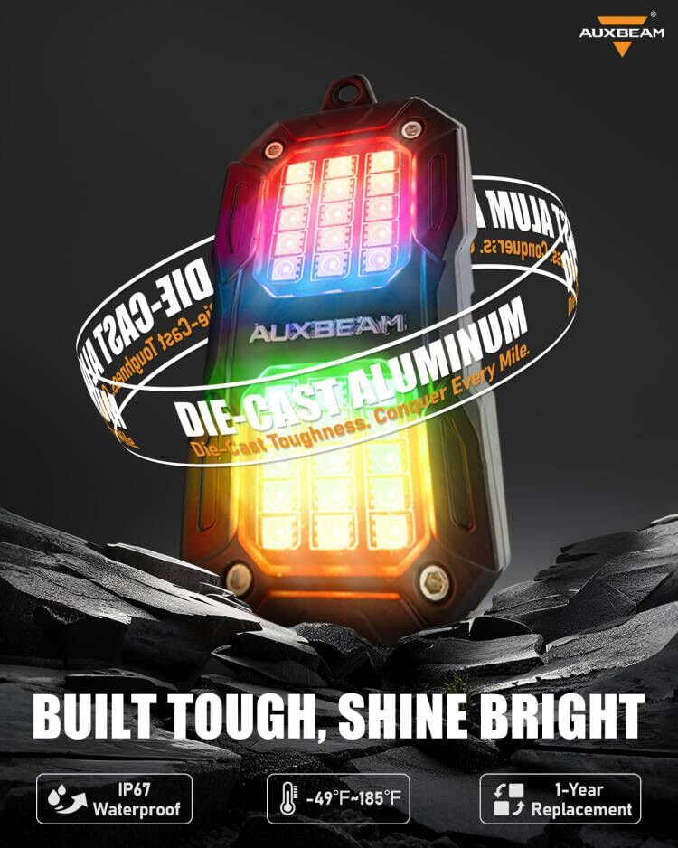 4 Pod RGB LED Rock Lights for Trucks UTV ATV Golf Cart Boat Car (4 Count)