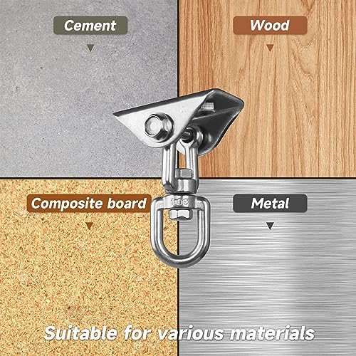Heavy Duty Swing Hangers for Wooden Sets 2000 LB Capacity Hammock Hanger 360 Swivel Stainless Steel Swing Hardware Accessories 2 Packs for Porch Playground Yoga Heavy Bag (4 Count)