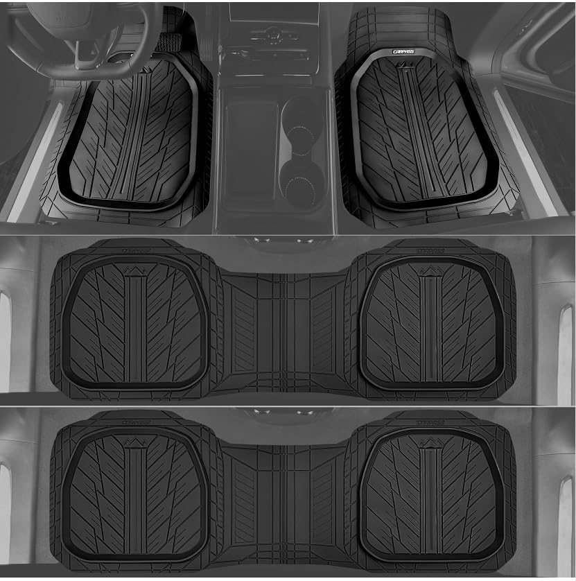 3 Row Heavy Duty Rubber Car Mats (4 Count)