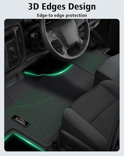 Floor Mats Custom for Ford Transit 2015-2021 150/250/350/350HD w/Carpet Flooring (Not for Transit Connect Models) All Weather TPE Rubber 1st Row Anti-Slip Floor Liners for Transit Accessories