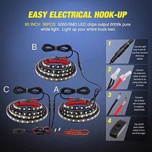 3PCS 60 Inch Truck Bed Light Kit 270 LEDs