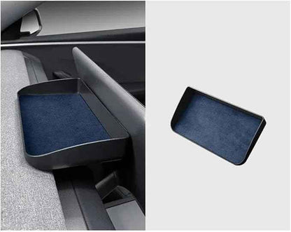 Dashboard Storage Box Central Control Suede Instrument Storage Compatible For Tesla Model 3 Highland 2024 Modification Interior Accessories(Nitrogen blue)