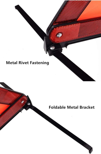 aikko Safety Triangle Kit Road Emergency Warning Reflector Roadside Reflective Early Warning Sign, Foldable 6 Pack of Emergency Car Kit