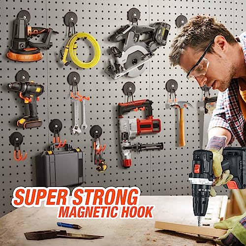 2Pcs Large Strong Magnetic Hooks for Hanging Heavy Duty (2 Count)