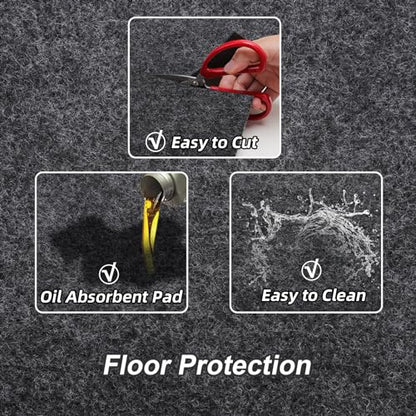 Golf Cart Parking Mat Garage Floor Mat Compatible with EZGO