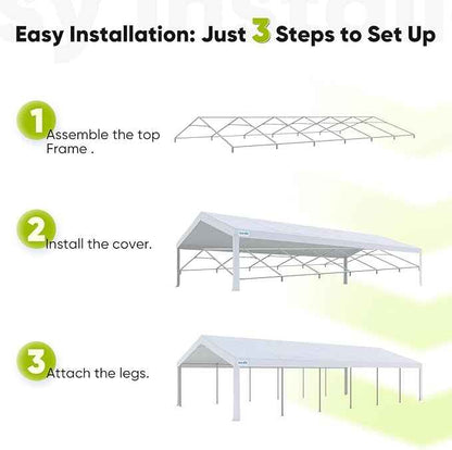 Quictent 20x40 Party Tent Heavy Duty Outdoor Canopy Tent Carport Event Shelter Wedding Tents for Parties with Storage Bags(Mesh)