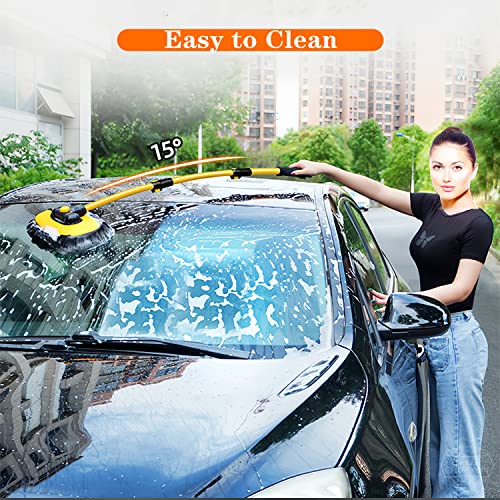 15°Curved Chenille Car Wash Brush Mop with Long Handle