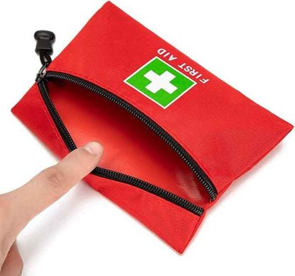 Red Emergency Bag First Aid Small Empty Travel Rescue Pouch First Responder Storage Medicine Pocket Bags for Car Home Office Kitchen (6.3x4.3 12pcs green print)