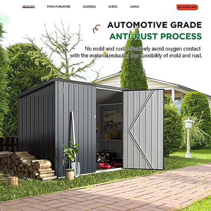 3' x 6' Waterproof Metal Lean to Bike Storage Shed
