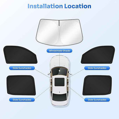 Sunshades for 2022-2025 2026 Ford Maverick Accessories Windshield Sun Shade Side Rear Window Shade Cover Sun Visor Shield Privacy Protection for Camping Keep Vehicle Cool Black 5PCS