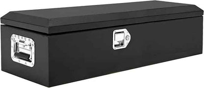 Steel Truck Bed Tool Box, Heavy Duty Waterproof Metal Toolbox Organizer with Lock and Key, Trailer Tool Box for Truck, Pickup, RV, Trailer