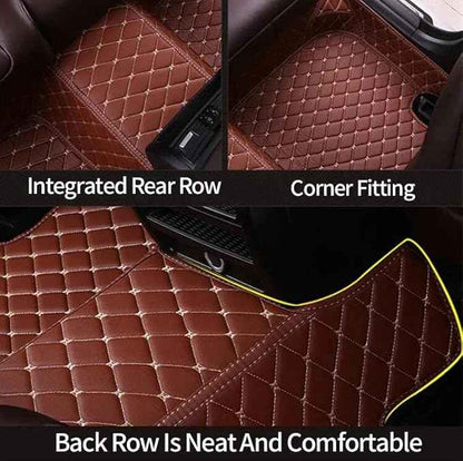 Custom Fit Car Floor Mats by SARAHS - Waterproof PU Leather Full Coverage for Most Cars, SUVs, and Trucks - Automotive Liners to Protect Vehicle Interior Floor Accessories (Black Stripe 6)