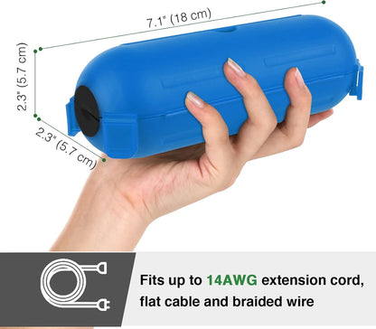 Flemoon [3 Pack] Outdoor Extension Cord Cover, IP44 Waterproof Box and Safety Housing Case, Ideal to Protect Outdoor Plugs, Electrical Connections, Holiday Decoration Lights, Size Small, Blue