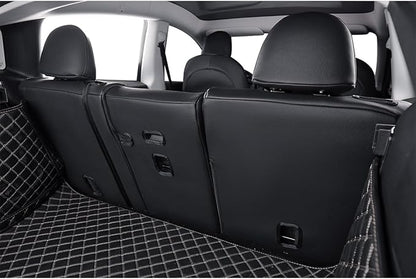 EKR Model Y Seat Covers for Tesla Model Y 2021 2022 2023 2024 Long Range (Only for 7 Seats),Waterproof Seat Protectors,Car Seat Cover Full Set,Faux Leather (Black)